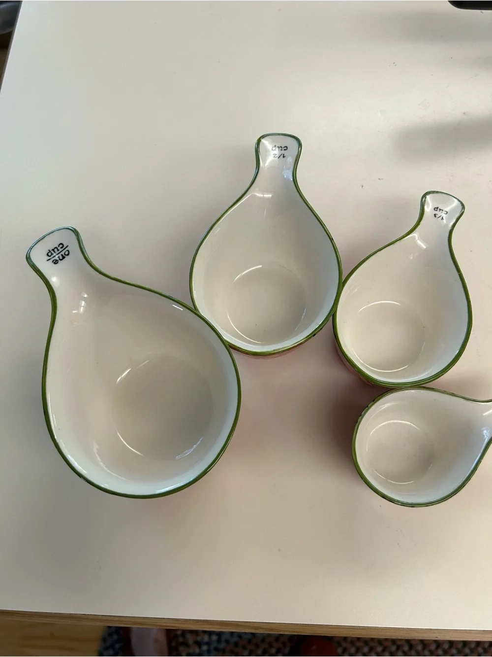 Royal Hand-Painted Floral Ceramic Nesting Measuring Cups - Red & Blue